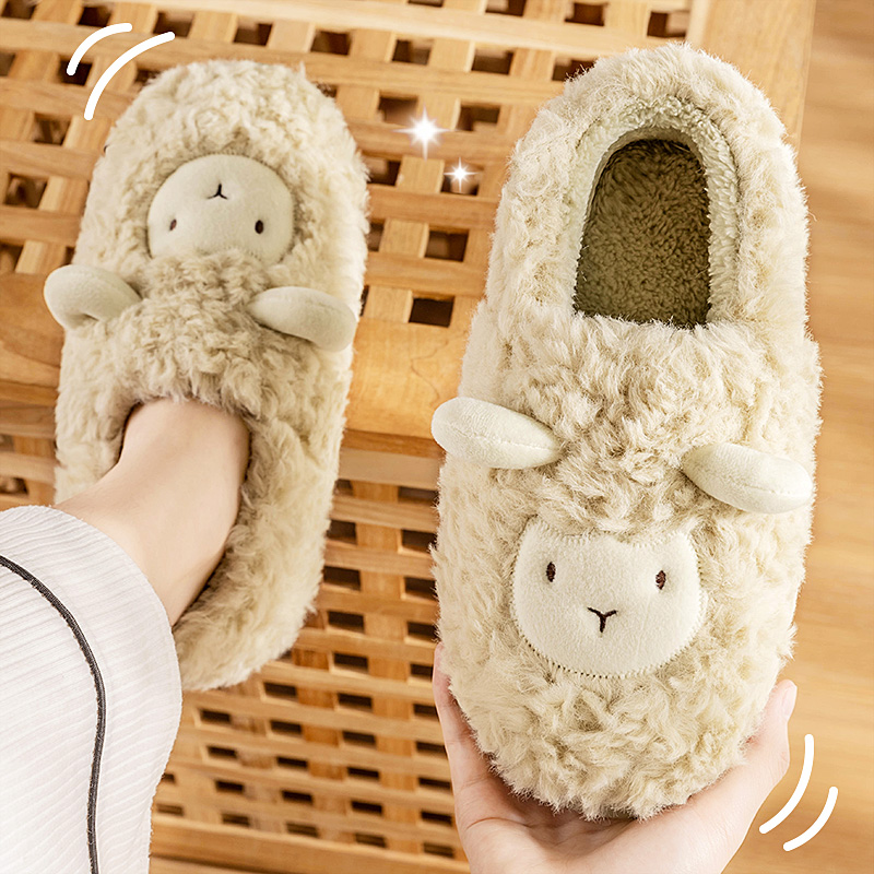 包跟棉拖鞋女秋冬季可爱防滑保暖