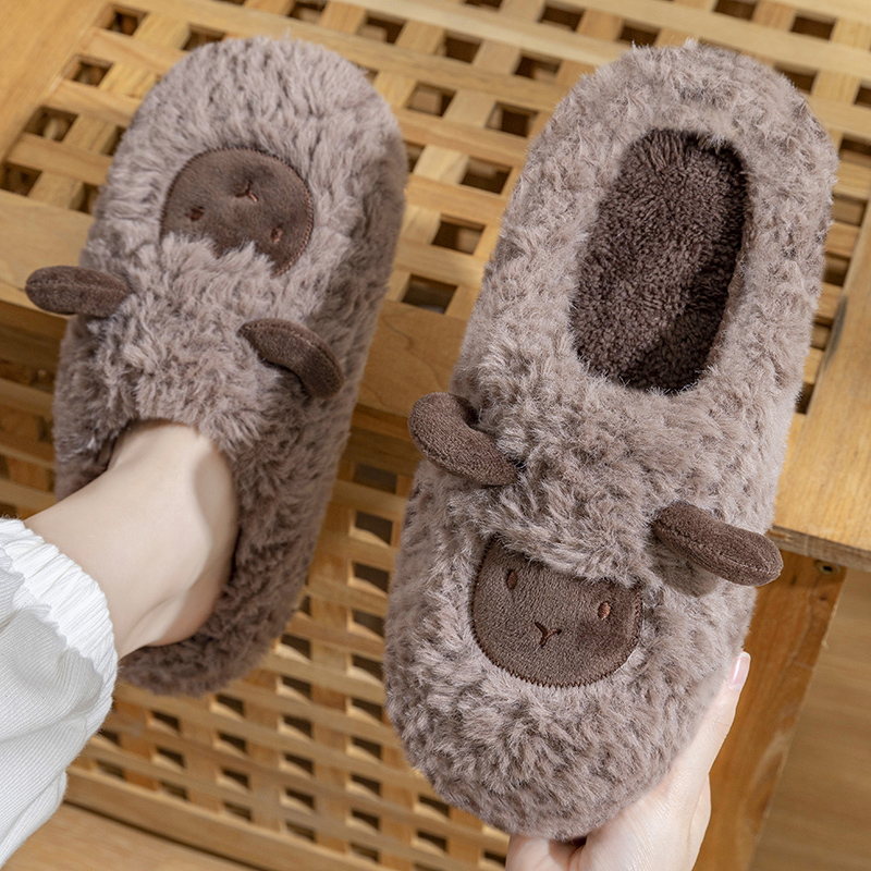 棉拖鞋男防滑厚底就爱绒保暖外穿