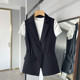 2025春新时尚 显瘦黑色坎肩百搭背心外套小马夹开衫 西装 马甲女修身