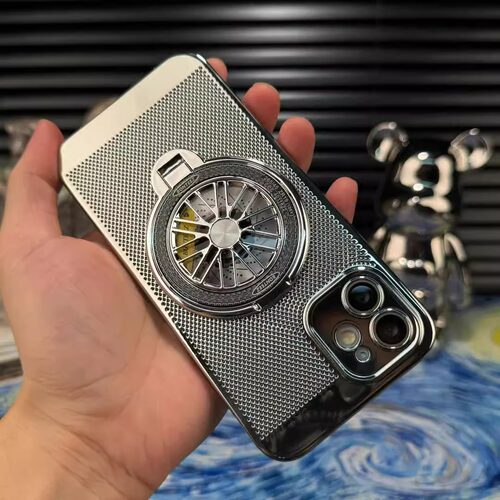 解压陀螺支架适用苹果15Promax手机壳iphone14pro电镀透气16pro散热壳13镜头全包12超薄防摔11保护套mini简约