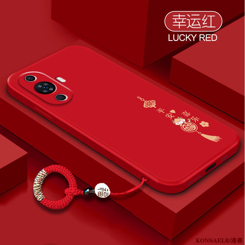 适用华为nova12手机壳龙年Nova11pro红色新年款hi nova9液态硅胶全包防摔nova9pro平安喜乐10se保护套9带挂绳