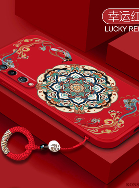 国潮适用小米10手机壳新年款mi10s液态硅胶小米9高级感红色10pro镜头全包小米10至尊版小米8敦煌风cc9e保护套