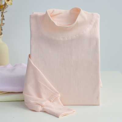 老式全棉秋衣半高领上衣女