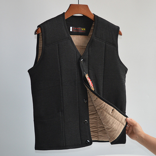 中老年男士驼绒棉马甲爸爸装加厚保暖坎肩秋冬季居家内穿老头背心