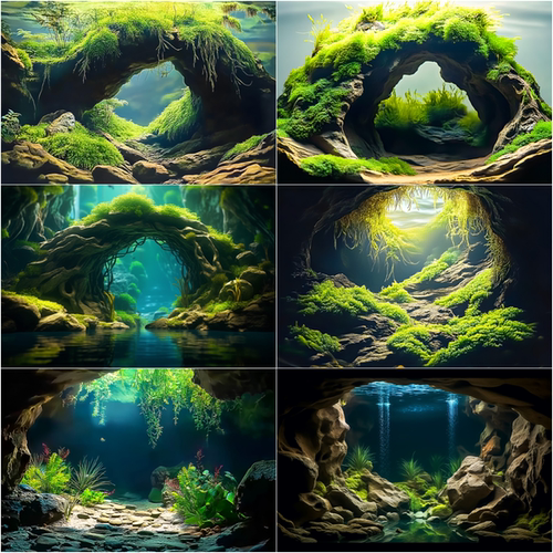 新款高清鱼缸背景贴纸