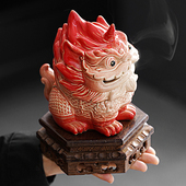 麒麟香薰炉家用室内盘香炉陶瓷檀香沉香点香炉中式 禅意熏香摆件