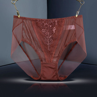三角裤 头 女士蕾丝无痕性感网纱柔软透气包臀有大码 高档中高腰内裤