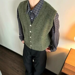 日系UTiiTUii高级感原创国潮复古学院风背心男女马甲针织上衣外套