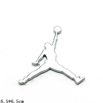 air jordan乔丹aj标志3d立体金属车贴侧标黑色飞人汽车装饰贴车标