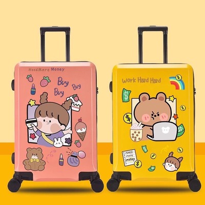 ins小熊行李箱贴纸女防水不留胶高级感凹凸面旅行箱遮丑装饰贴纸