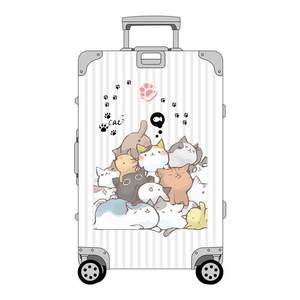 不莱玫行李箱贴纸女防水不留胶高级感可爱小猫拉杆箱改造装饰贴纸