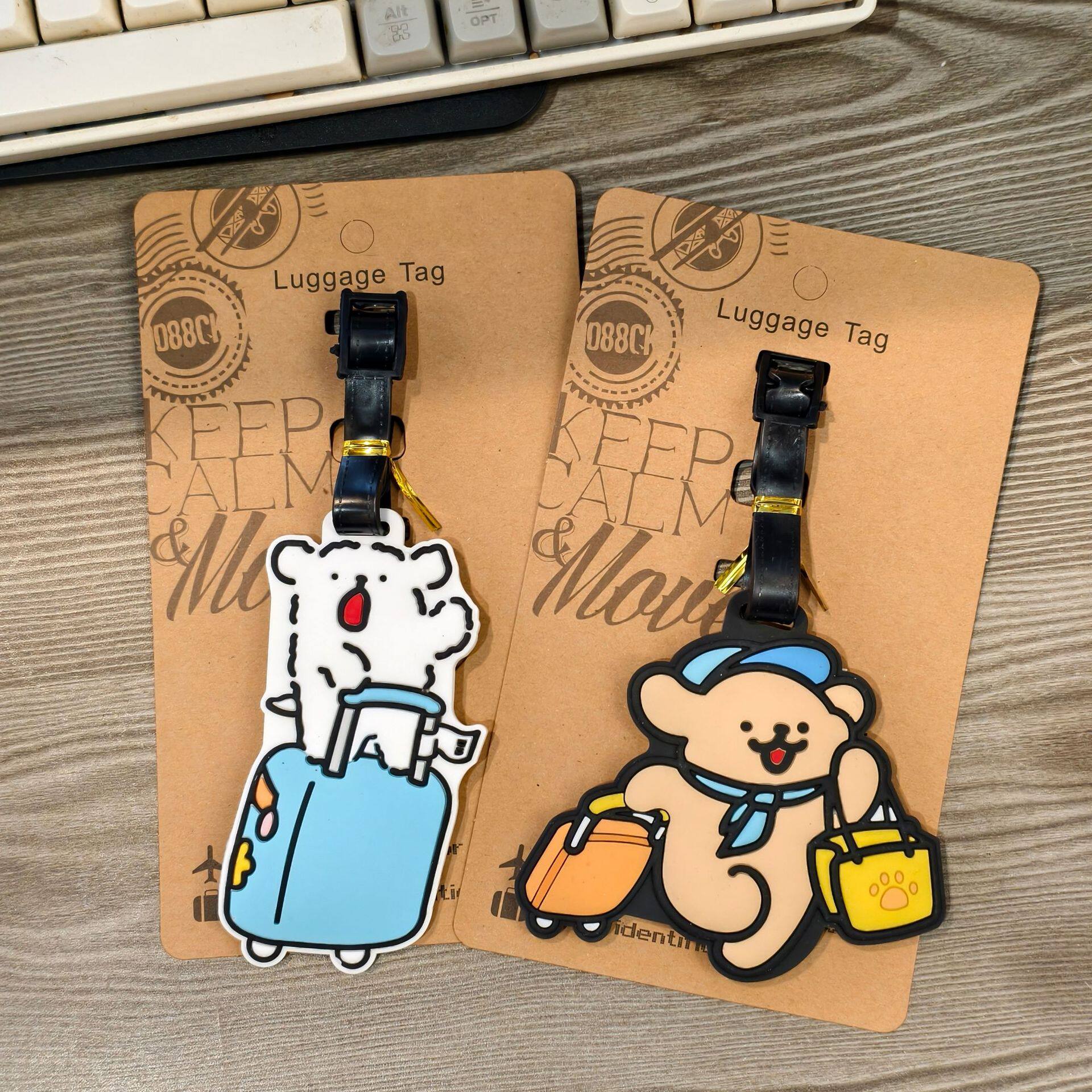 卡通可爱线条小狗行李牌PVC软胶挂牌旅行防丢登机牌行李箱标识牌