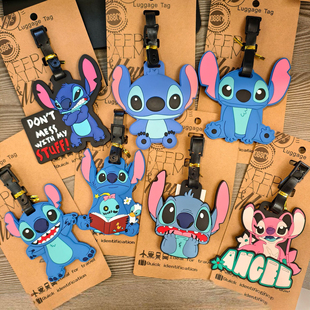 ins星际宝贝行李牌史迪奇PVC软胶登机牌行李箱标识牌旅行防丢挂饰