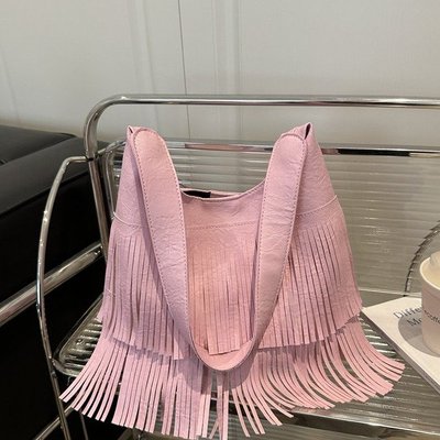 秋冬复古时尚包包女2025新款韩版流苏小包高级感小众简约单肩包