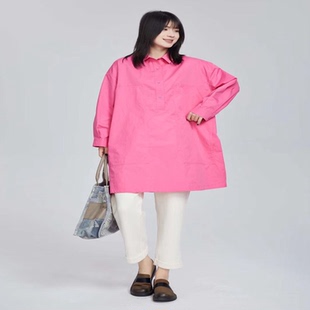 翠色嘉人2026春季通勤文艺大码中长款不规则设计上衣衬衫裙84025