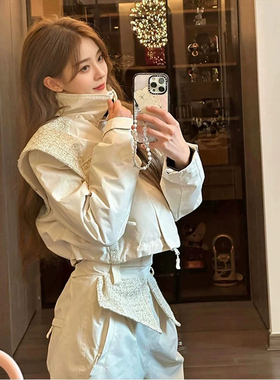 将军山雪服租赁，LDAB白色小香风滑雪服套装女秋冬新款，特价活动