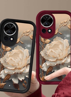 昙花盛开适用华为Nova15手机壳nove14全包Hi防摔13pro曲面屏12HiNova11Ultra活力版10Z套9SE外壳8新款7男5女6