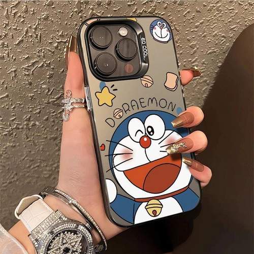 叮当猫适用苹果16promax彩银iPhone15pro手机壳14/13/12/11磨砂