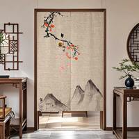 Chinese-style door curtains, partition curtains, shielding curtains, privacy bedrooms, high-end rooms, half-length household entrance doors, 2026 new style thumbnail 7