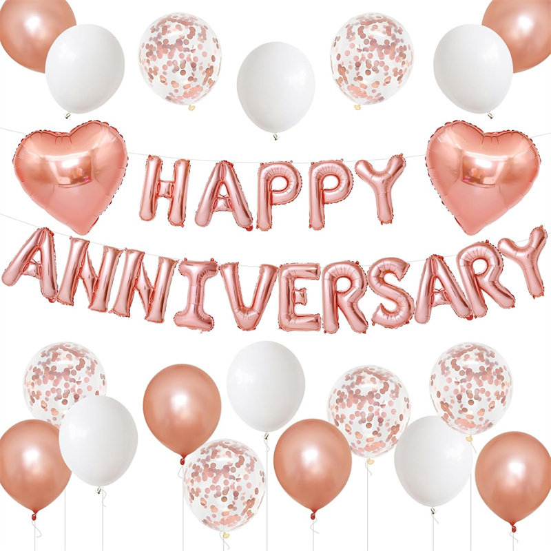 Happy Anniversary结婚纪念日气球套装周年庆祝派对装饰活动布置