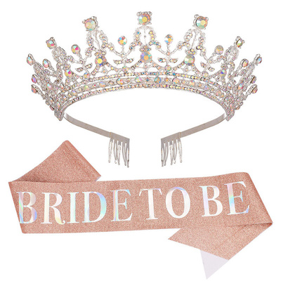 网红港风ins女神绶带小公主皇冠肩带单身派对礼仪带bridal shower