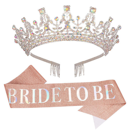 网红港风ins女神绶带小公主皇冠肩带单身派对礼仪带bridal shower