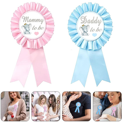 准爸爸妈妈大象徽章性别揭示胸章