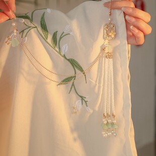 旗袍盘扣配饰国潮风压襟胸前挂饰配件流苏汉服古装吊坠复古中国风