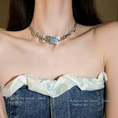 西太后星球双层项链个性 辣妹冷淡风锁骨链时尚 百搭高级感饰品