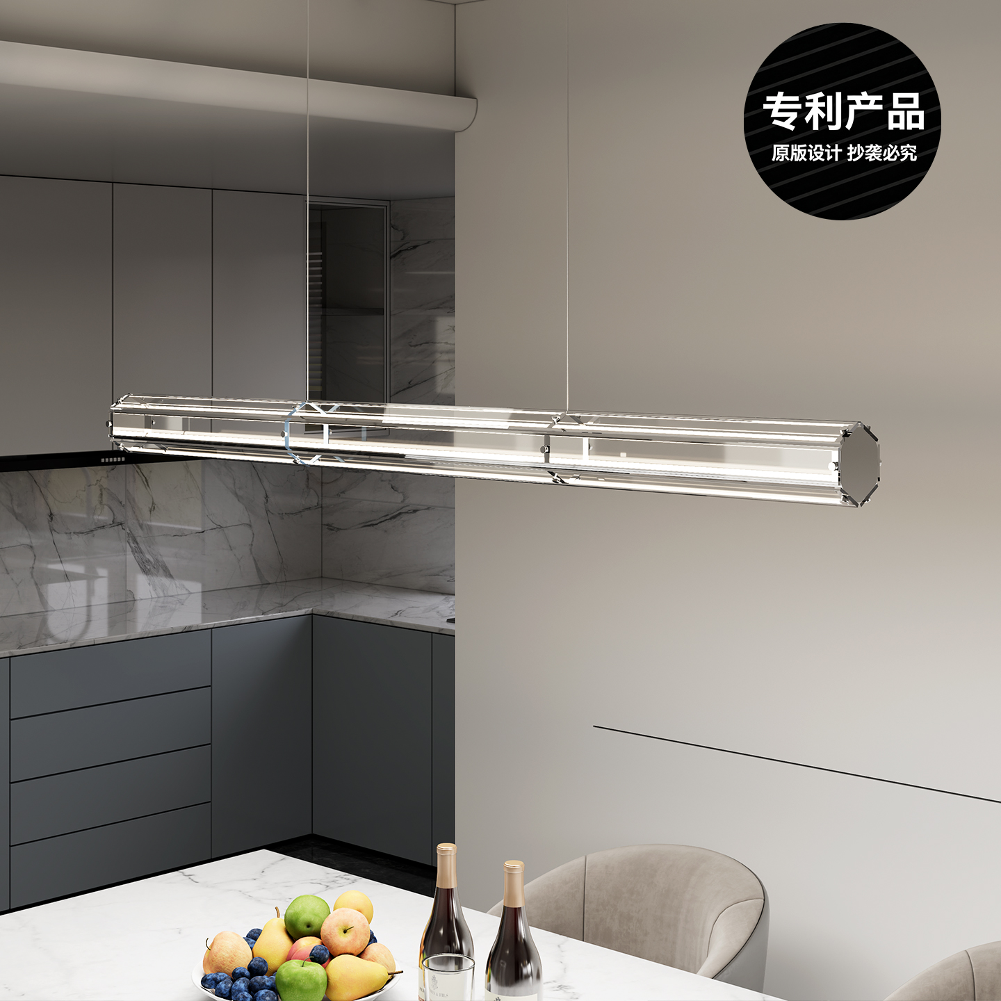 2025新款设计师几何工业风餐吊灯