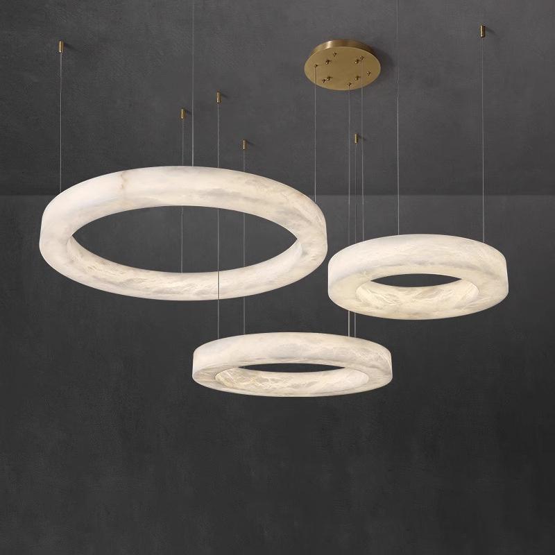 灯雅客厅卧室新中式天然云石吊灯