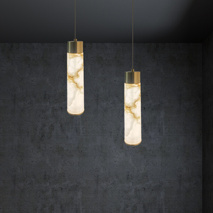 轻奢吧台吊线灯饰 灯雅西班牙天然云石床头小吊灯卧室背景墙新中式