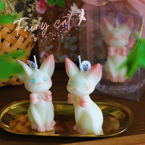 公主仙女猫香薰蜡烛摆件