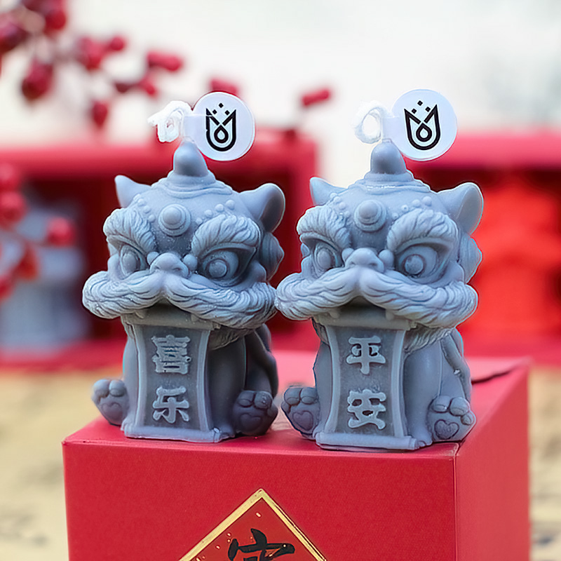 比利花园国潮醒狮香薰蜡烛