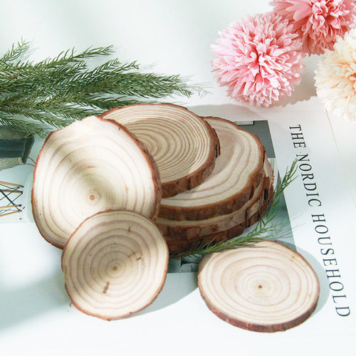 松木圣诞树年轮香薰蜡烛装饰托盘