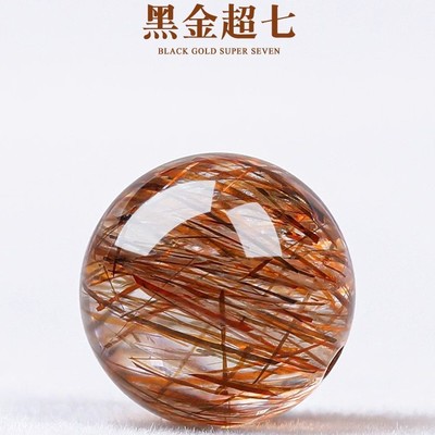 天然7A黑金超七散珠水晶珠子diy多宝手链手串黑骨干金发晶单颗珠