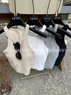 无袖 显瘦短款 上衣 辣妹带胸垫吊带运动背心女外穿内搭修身 ADD夏季