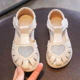 Летние сандалии для принцессы, детская обувь, 2024 года, мягкая подошва, из натуральной кожи