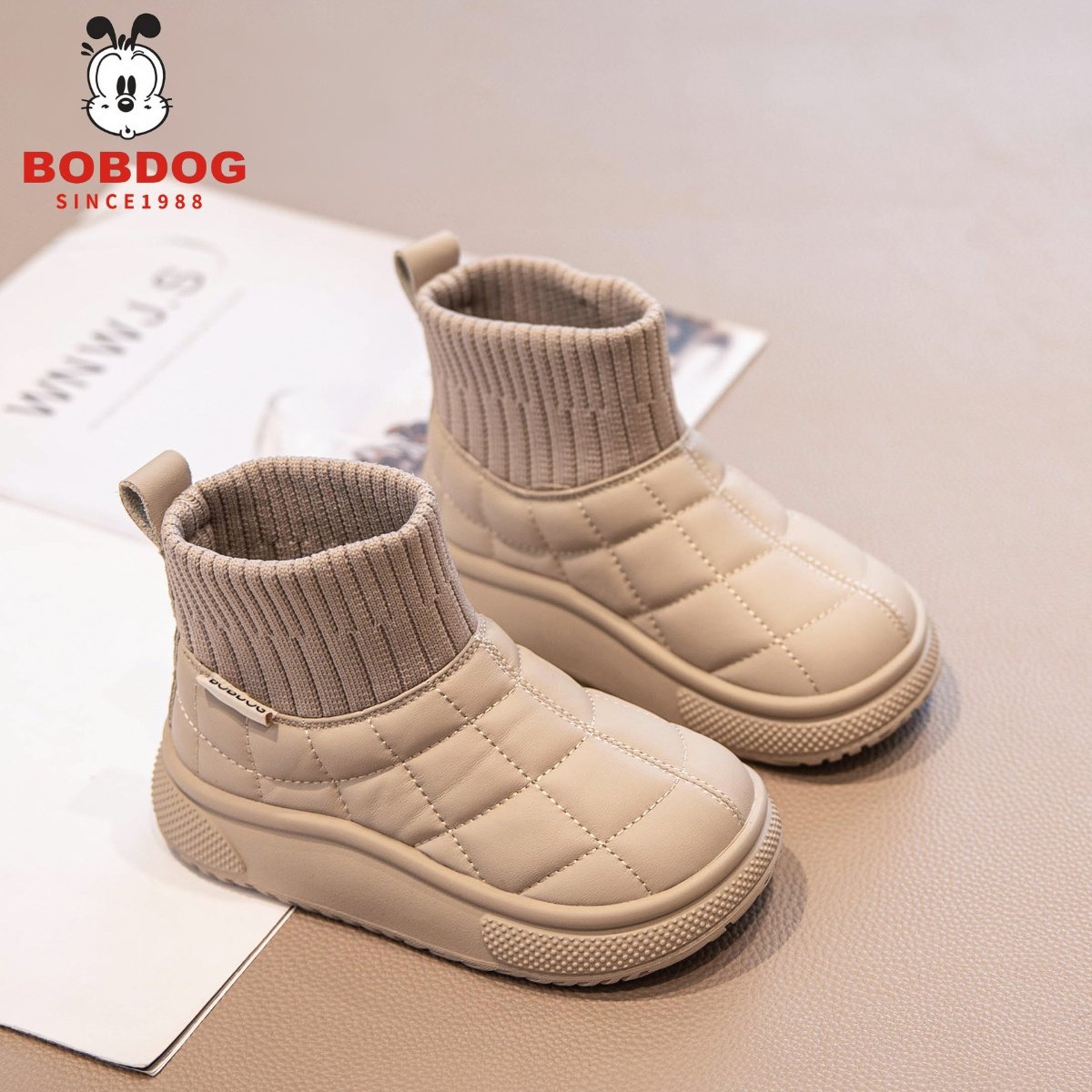 巴布豆真皮女童雪地靴冬季加绒保暖儿童皮毛一体大棉鞋男童棉靴子,童鞋/婴儿鞋/亲子鞋,雪地靴,淘宝优惠券,粉丝福利购,淘宝优惠卷