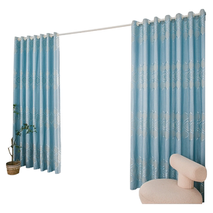 隔断帘伸缩杆一整套免打孔安装客厅空调隔断挡风卧室窗帘遮光防晒