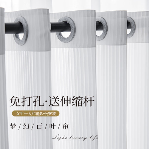 新款透光不透人白色纱帘窗帘