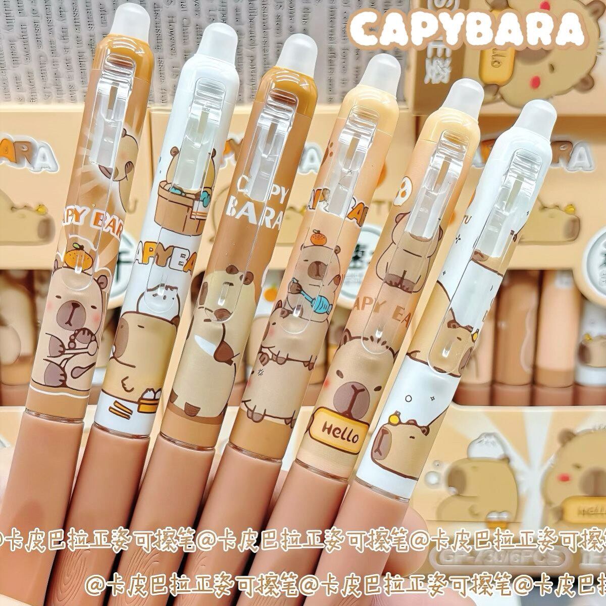 卡皮巴拉正姿可擦笔男生女生款可换芯可擦中性笔小学练字笔 0.5mm