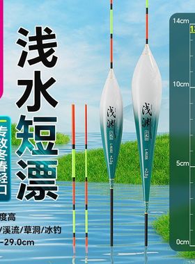 小凤仙浅水鲫鱼漂高灵敏醒目短漂秋冬冰钓浮漂水皮草洞打浮鱼漂