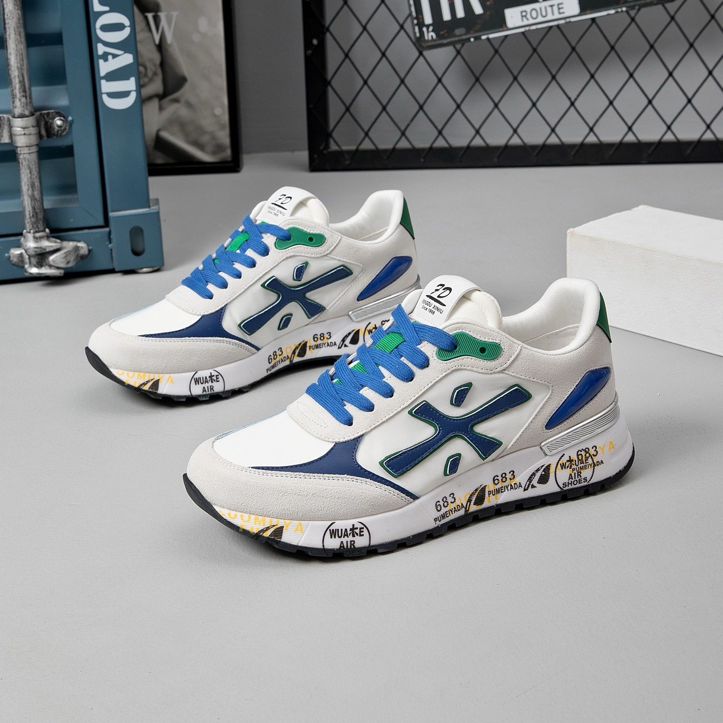 2026新款男鞋时尚百搭休闲鞋厚底增高运动鞋潮流拼接系带老爹鞋男