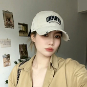 帽子女大头围2024磨破防晒棒球帽春夏显脸小宽帽檐美式 遮阳鸭舌帽