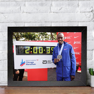 基普图姆相框马拉松明星挂画免打孔房间装饰画桌面摆件定制送礼物