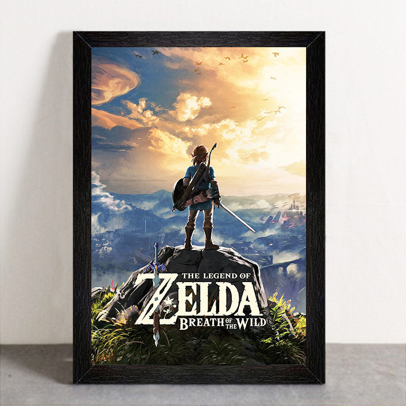 塞尔达传说旷野之息相框摆台游戏有框装饰画房间壁画挂墙寝室挂画