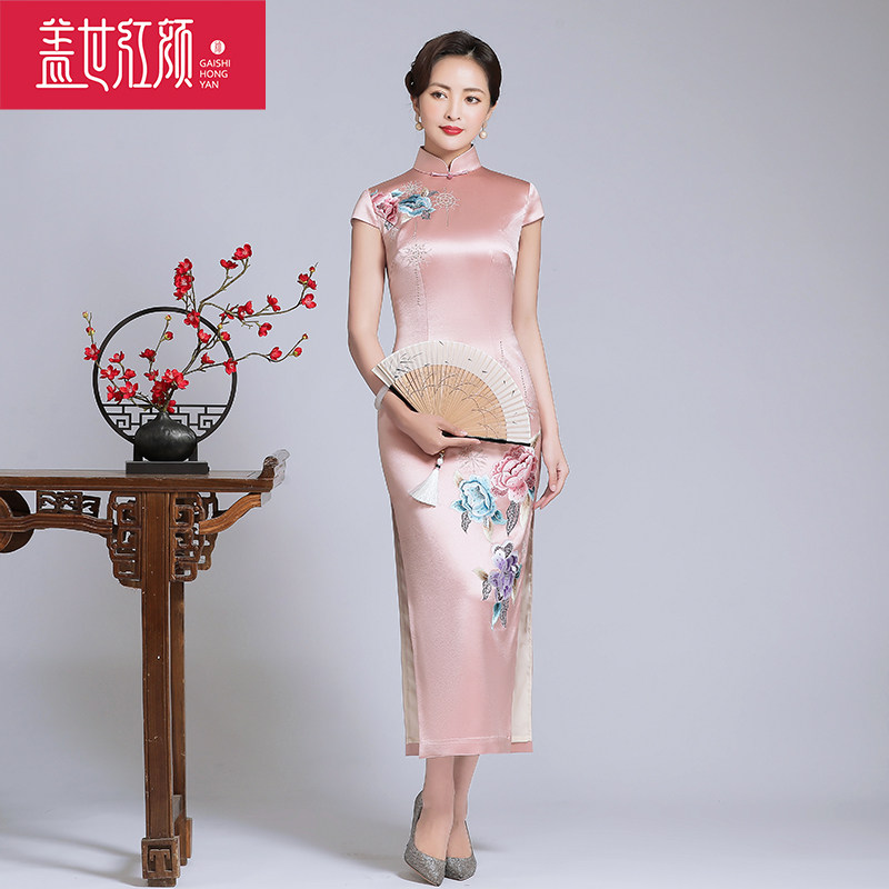 【现货】刺绣旗袍老上海手工醋酸时尚优雅高端年轻日常连衣裙霜冰,女装/女士精品,旗袍,淘宝优惠券,粉丝福利购,淘宝优惠卷