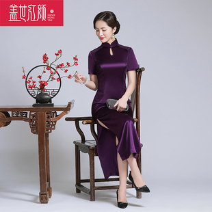 改良款 旗袍連衣裙游繡 高端優雅媽媽婚宴裝 蓋世紅顏手工旗袍時尚