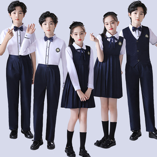 儿童演出服中小学生朗诵服装合唱服集体比赛主持人礼服合唱表演服